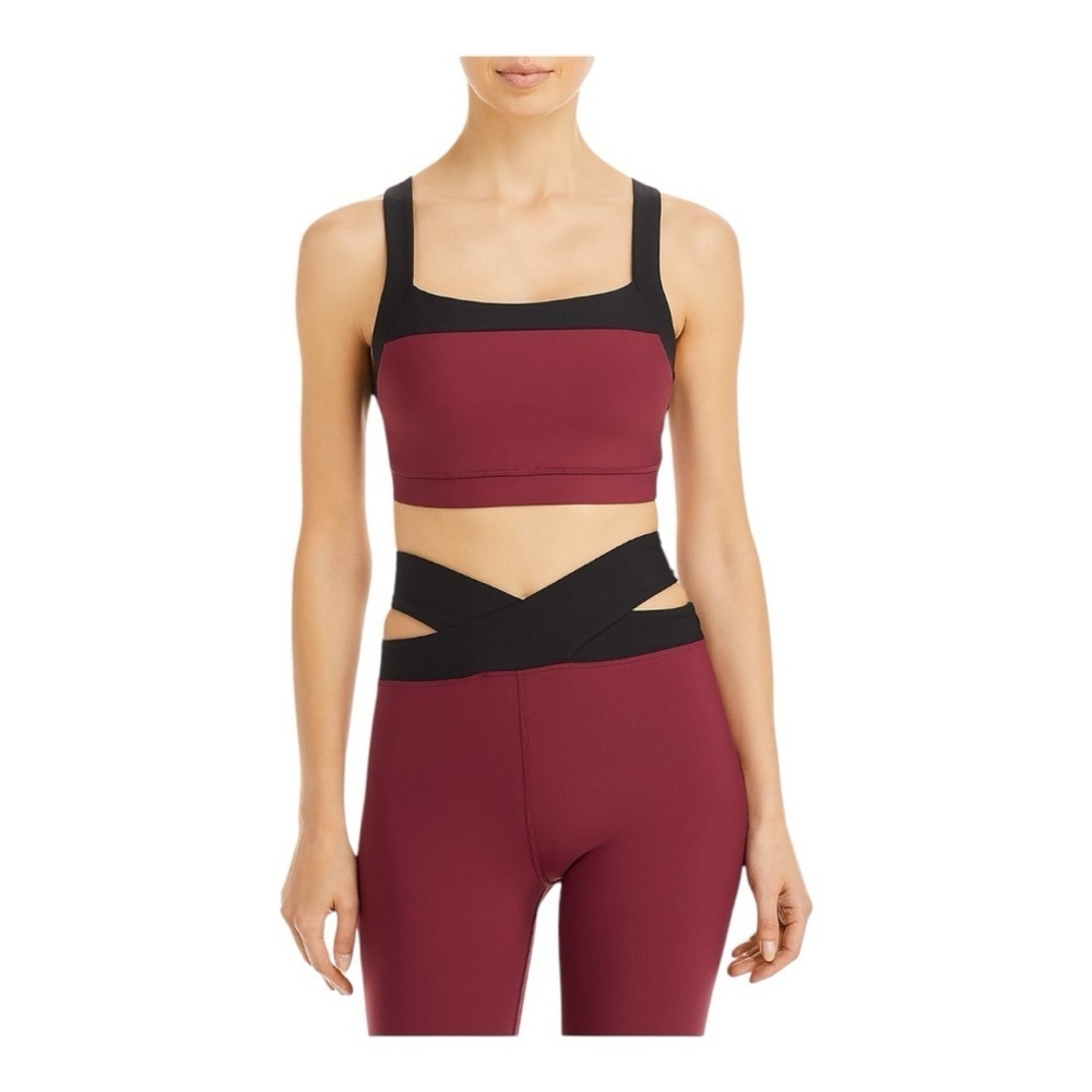 Aqua Colorblocked Low Impact Sports Bra